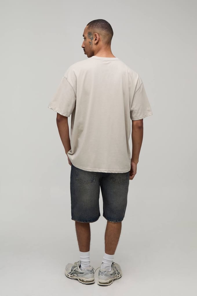 Oversized T-shirt Met Fender Licentie Print | Stone | Size XS