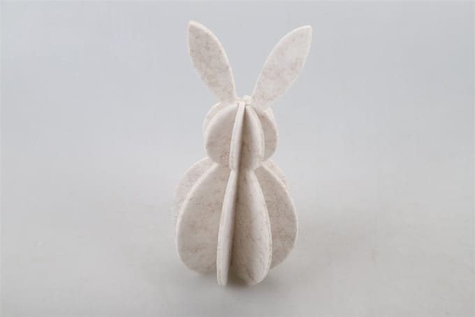 Vilten decoratie konijn S beige 7x7x15cm