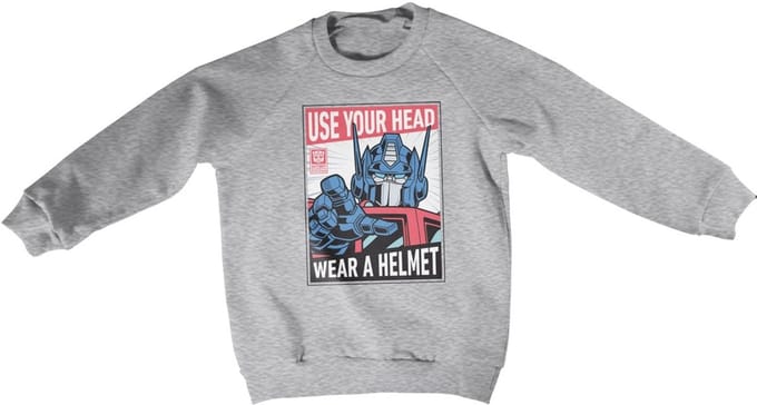 Transformers Kinder Use Your Head Wear A Helmet Kinder-sweatshirt HSB-31-TF1204-DTF558