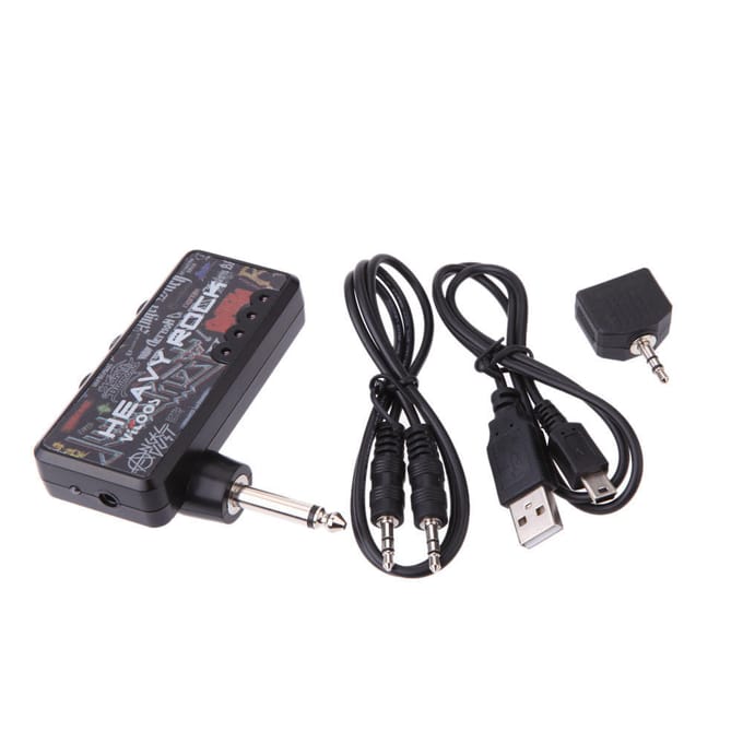 Vitoos prise de guitare électrique Mini amplificateur de casque Heavy Rock Compact Portable black