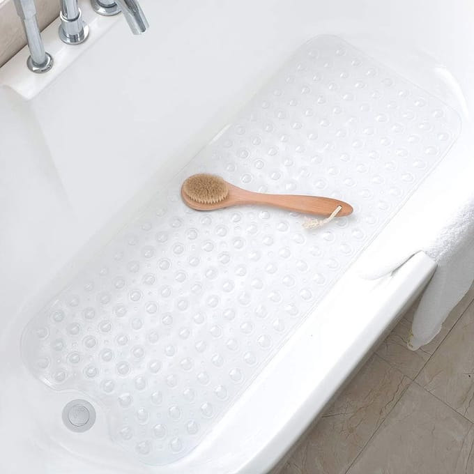 Extra lange antislip badmat met zuignappen - machinewasbare douchemat voor badkamer