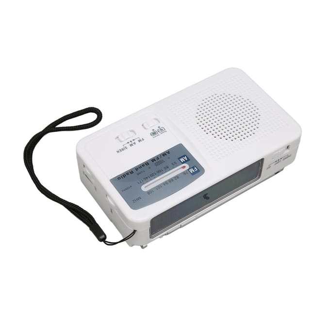 Zonne-Handkurbelradio Multifunctioneel Draagbaar Oplaadbaar Noodradio met LED-Zaklamp voor wit