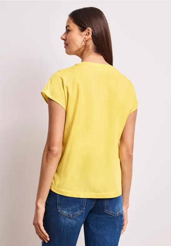 Blouse met losse schouders en gespleten hals