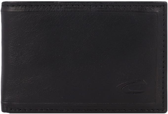 camel active Leren Portemonnee Wood Horizontal Wallet Black Zwart