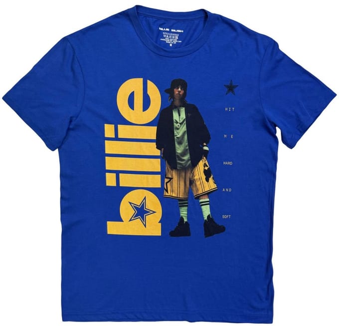Billie Eilish - Billie Heren Tshirt - 2XL - Blauw