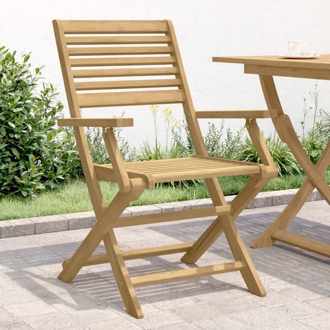 vidaXL - Inklapbare - stoelen - 2 - st - 54,5x61,5x86,5 - cm - acaciahout