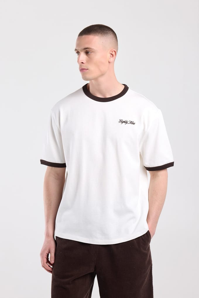 America Today Edis White Maat: S | Basic T-Shirts Outlet | Heren | Wit