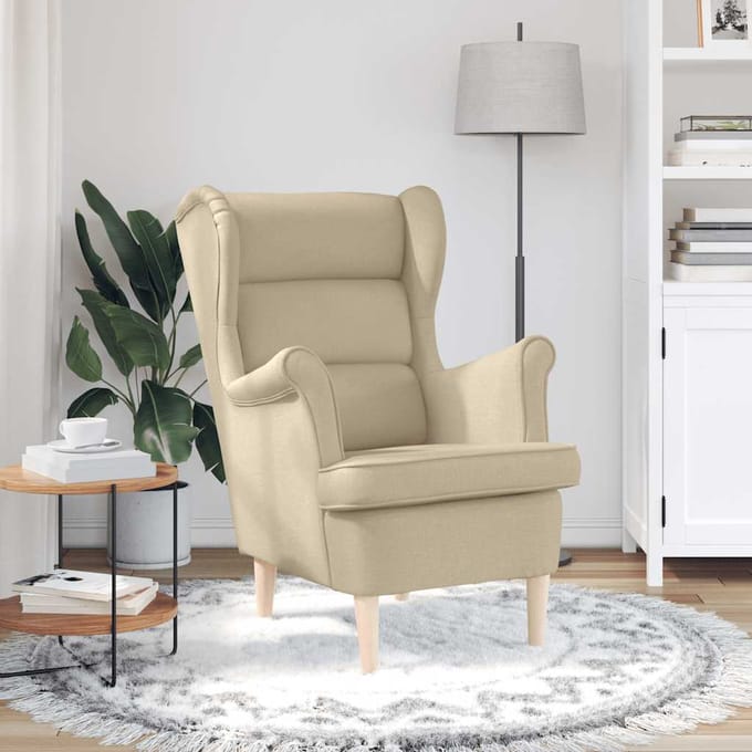 vidaXL - Fauteuil - 74x84x100 - cm - stof - crèmekleurig