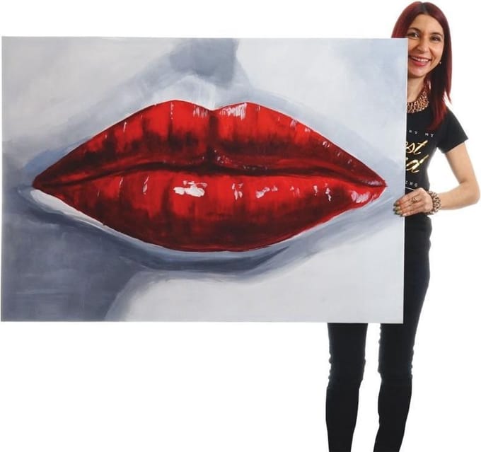 Handgeschilderde Olieverf schilderij Giraf