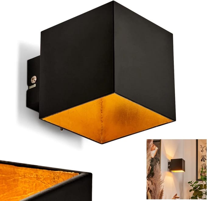 Wandlamp metaal zwart goud modern lichteffect 1 x G9 fitting