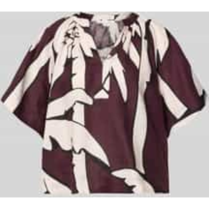 Boxy fit linnen blouse in alloverlook