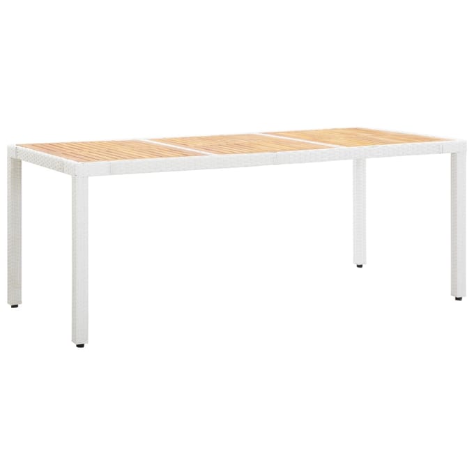 vidaXL - 9-delige - Tuinset - poly - rattan - wit