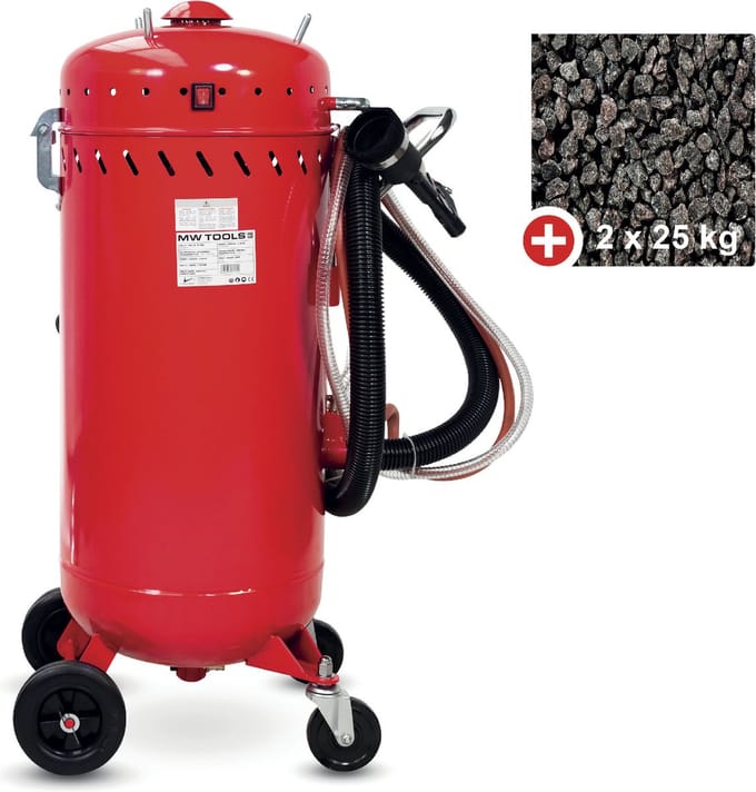 Mobiele straaltank 106 liter + 2 zakken straalmiddel SBLM050 MW Tools CAT03010PACK1