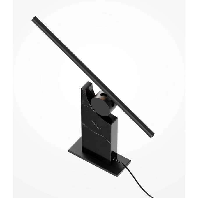 Maytoni LED tafellamp MONUMENTO, zwart, 42 cm, marmer/metaal