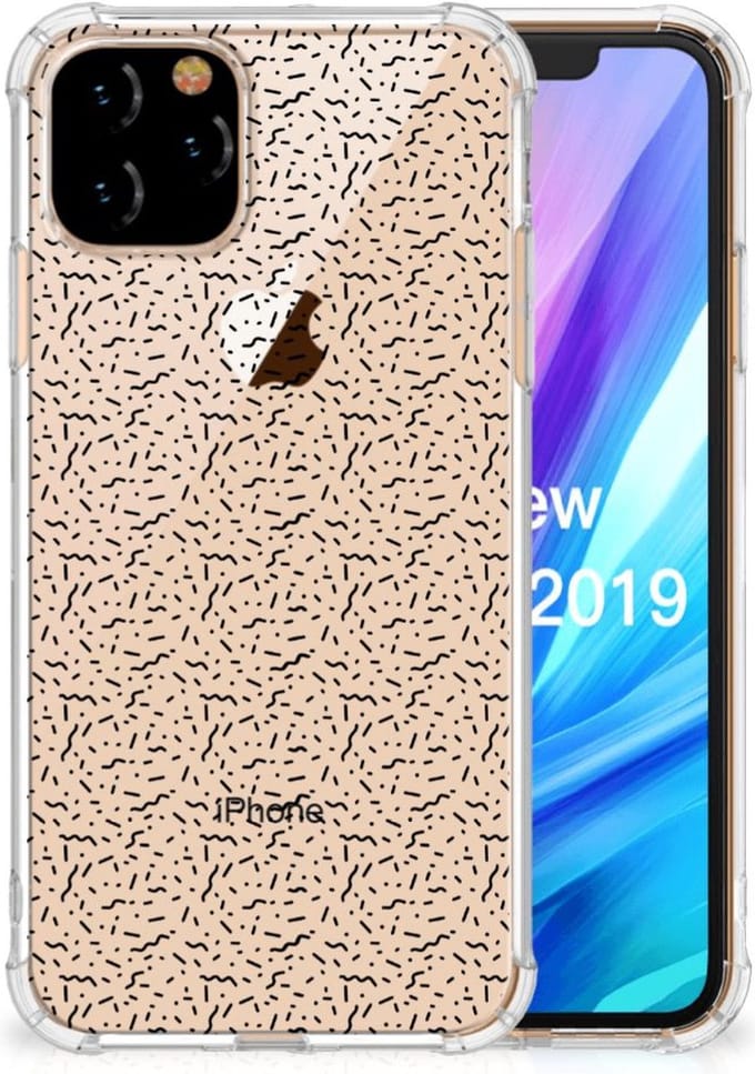 Apple iPhone 11 Pro Doorzichtige Silicone Hoesje Stripes Dots