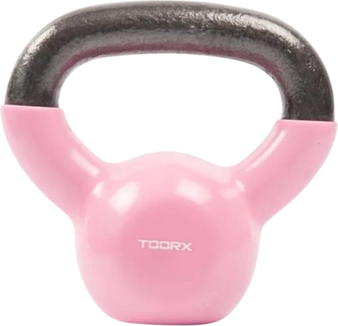 Toorx Kettlebell - Kettlebell - Gietijzer - 4 kg - Incl. Vinyl Coating - Roze