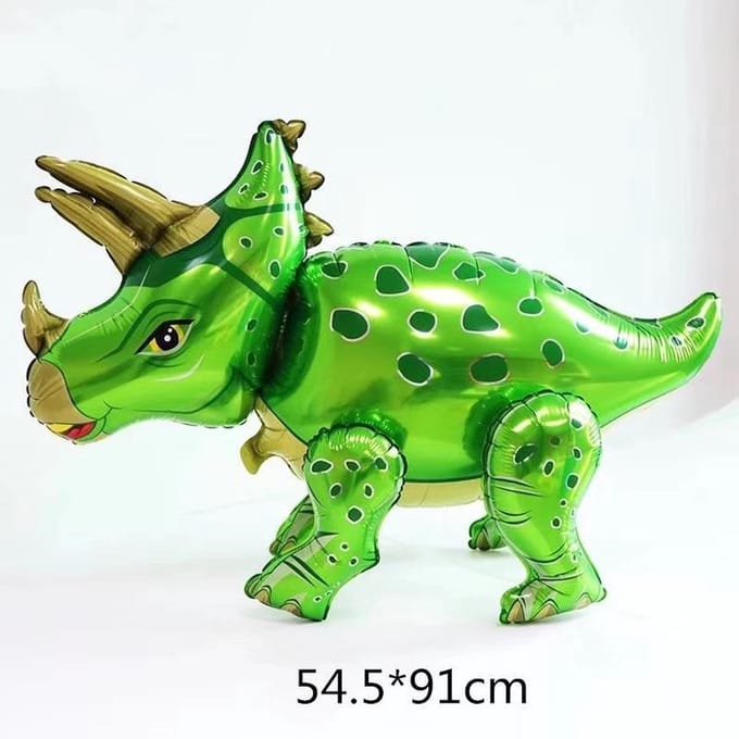 folieballon dino, dinosaurus triceratops , 54 x 91 cm kindercrea