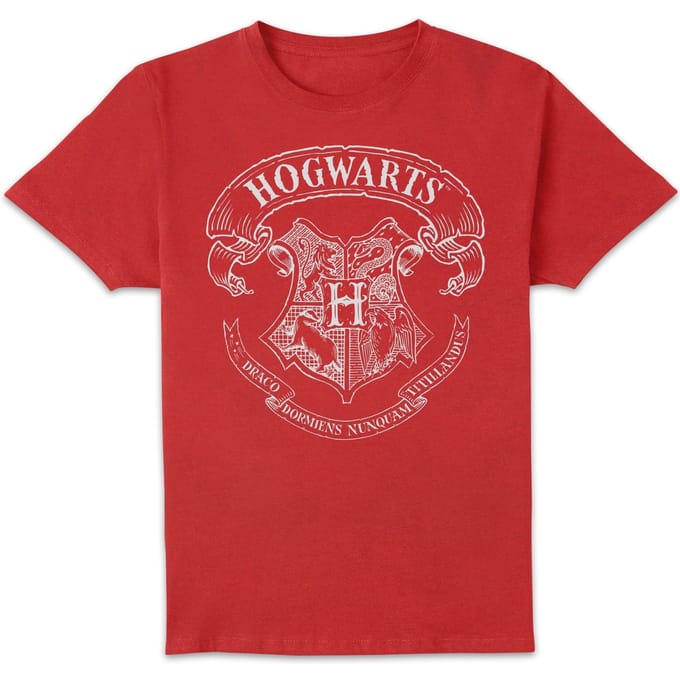 Harry Potter Hogwarts Crest T-shirt - Rood - L