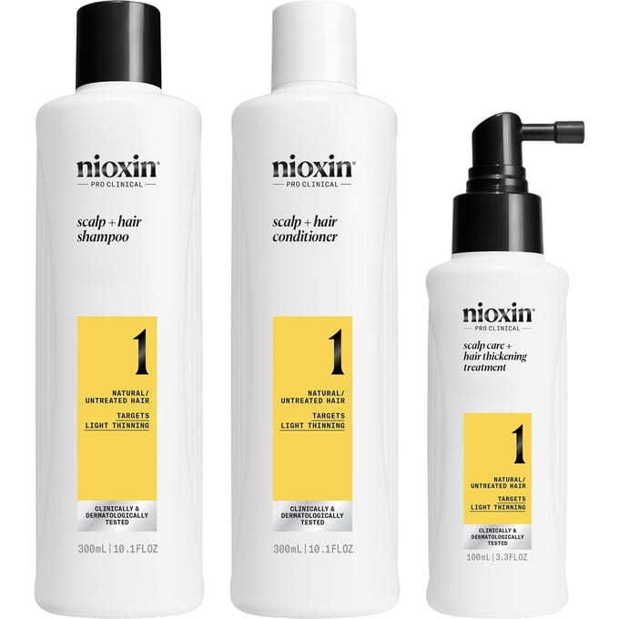 NIOXIN Scalp and Hair Thickening System 1 for Natural Hair with Light Thinning Loyalty Kit
