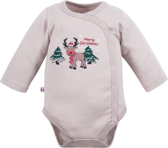 Eevi - Rompertje - Overslagromper - Omslagromper - Kerstmis - Rendier - Maat 56 - 0 t/m 2 maanden
