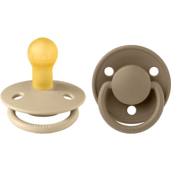 BIBS De Lux 2 Pack Latex Maat 1 Vanille/Donkere Eik 2 st