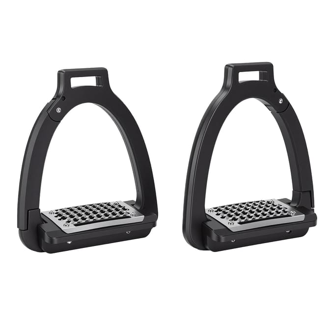 1 Paar Paardbeugels Legering Zijopening Veiligheidsbeugel met Antislip Pads voor Training Oefening gray