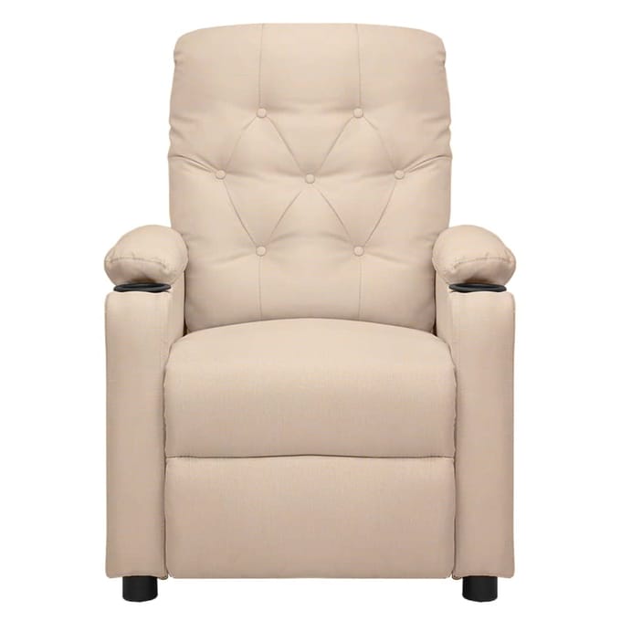 vidaXL - Fauteuil - verstelbaar - elektrisch - stof - crèmekleurig