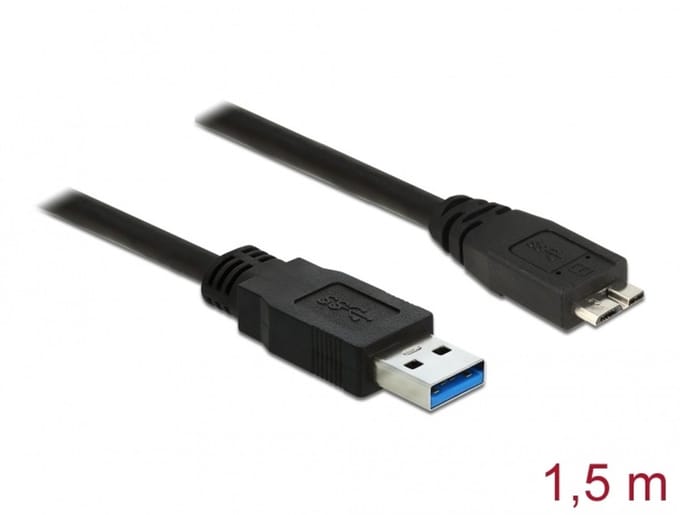 Delock Cable USB 3.0 Type-A male > USB 3.0 Type Micro-B male 1.5 m black