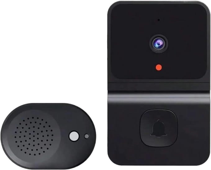 Draadloze Deurbelcamera - Video Intercom - Huisbewaking - Nachtzicht WiFi - 100° Groothoek - Zwart