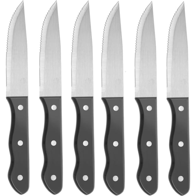 HENDI Steakmessen XL – RVS Lemmet – ABS Greep – 250 mm – Set van 6