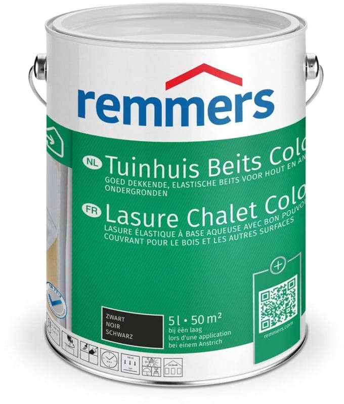 Remmers Tuinhuis Beits Color - Zwart - 2.5 liter