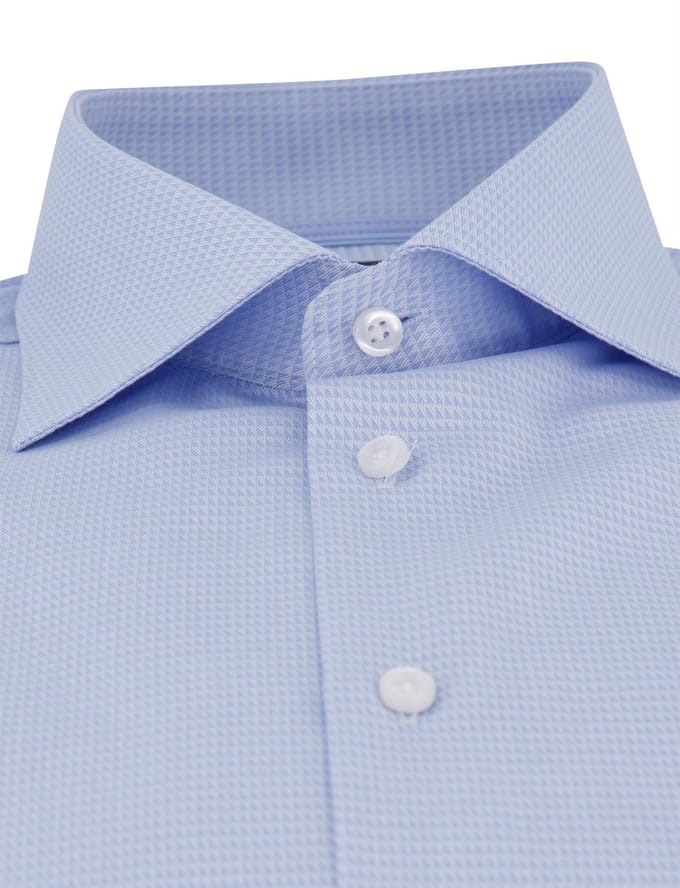 John Miller tailored fit overhemd lichtblauw effen