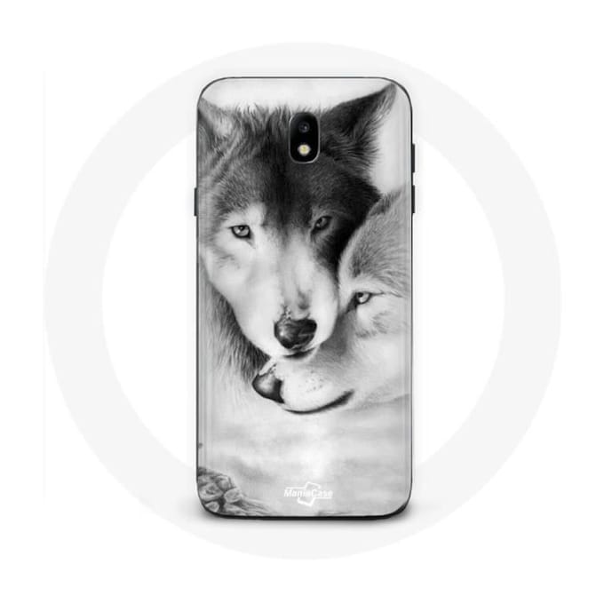 Coque pour Samsung Galaxy J7 2017 Loup Duo animaux