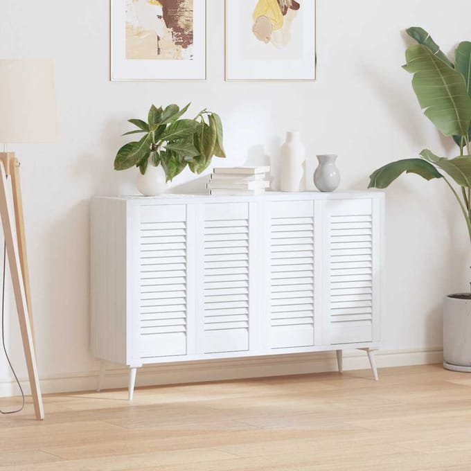 vidaXL - Kastdeuren - louvredesign - 4 - st - 61,5x29,5 - cm - wit