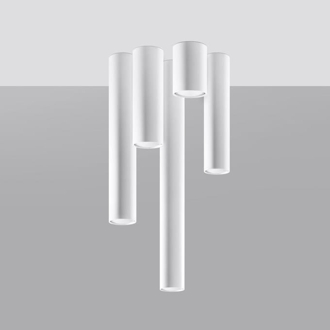 Sollux Lighting Plafondlamp Lagos - GU10 - wit - staal - 20x6x6cm