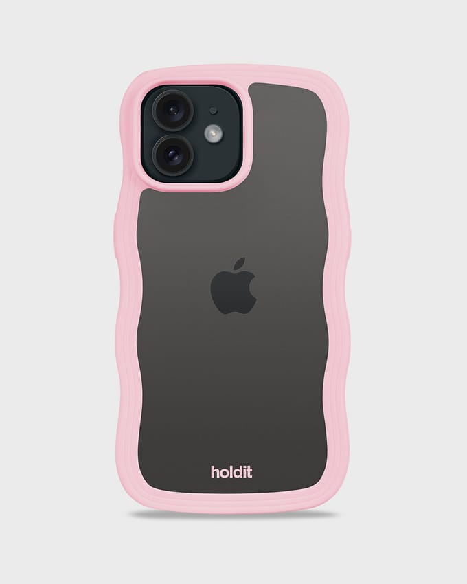 Phone Case Wavy Pink/Transparent iPhone 12