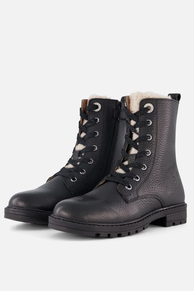 Muyters Veterboots zwart Leer - Maat 29 - Kinderschoenen