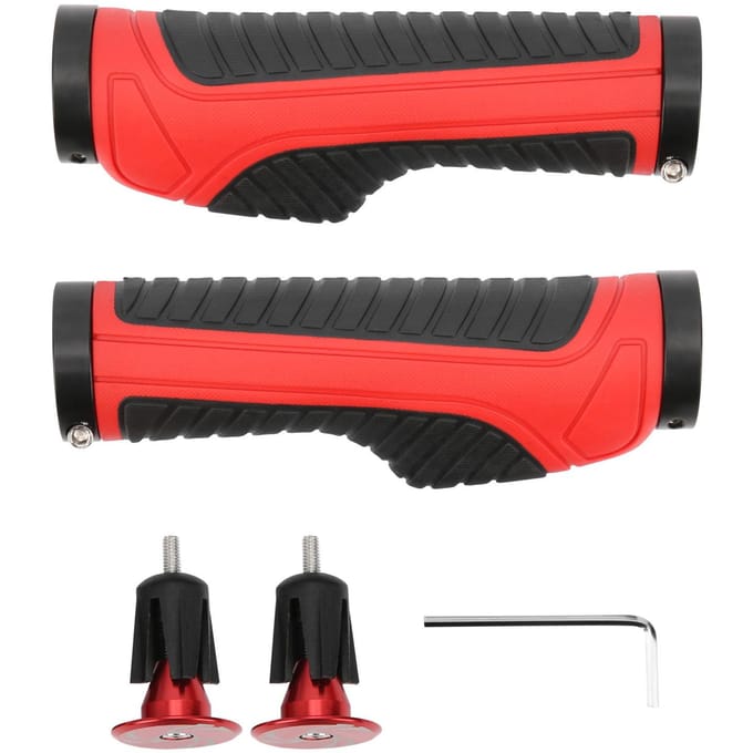 1 Paire Poignées de Guidon de Vélo en Caoutchouc Antidérapantes VTT Black Red red