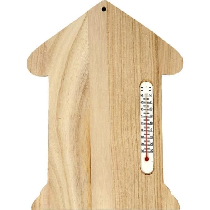 CC Thermometer Huisje 23,5x16,5 cm