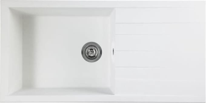 STRADOUR CUBE ingebouwde spoelbak, in SMC WHITE UNI - 17, 1 kom, maat 100 * 50 cm, handmatig afval