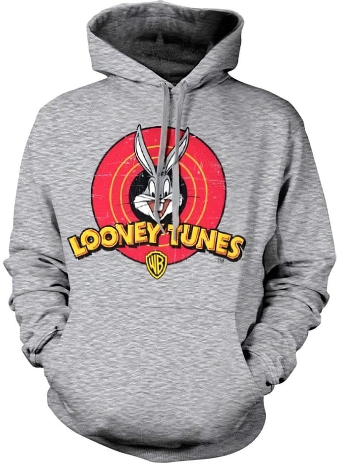 Looney Tunes Hoodie met vervaagd logo, heathergrijs