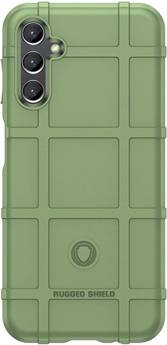 MobyDefend Hoesje - Geschikt voor Samsung Galaxy A14 - Rugged Shield TPU Backcover - Groen