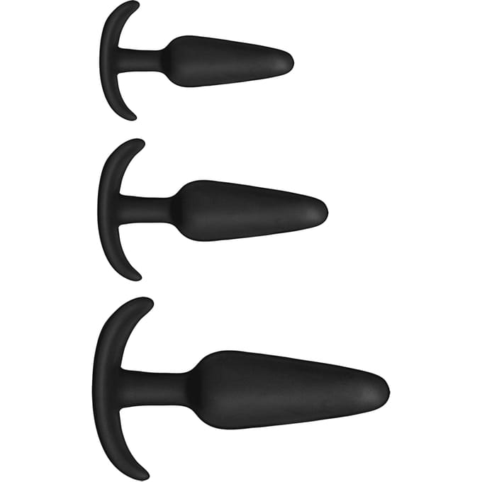 Tush Trainer - 3 Delige Siliconen Set - Zwart