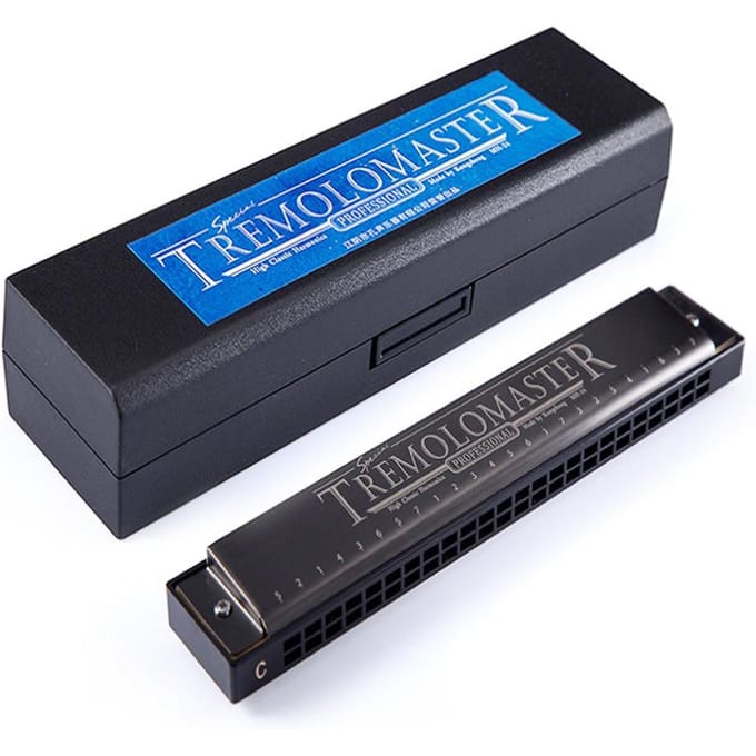 24 Gaten Tremolo Mondharmonica Stijlvol C Toon Zwart Mondorgel Harp voor zwart