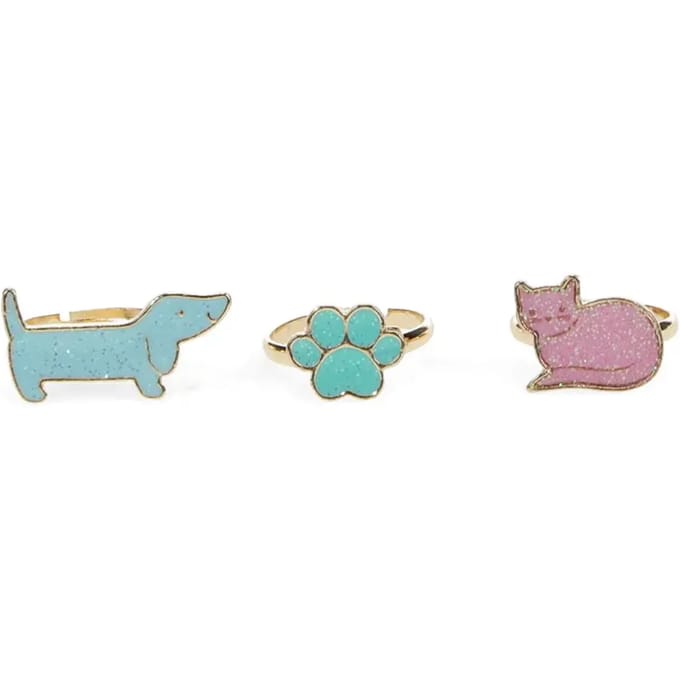 Glitterring op kinderhond kaart Rex London (x3)