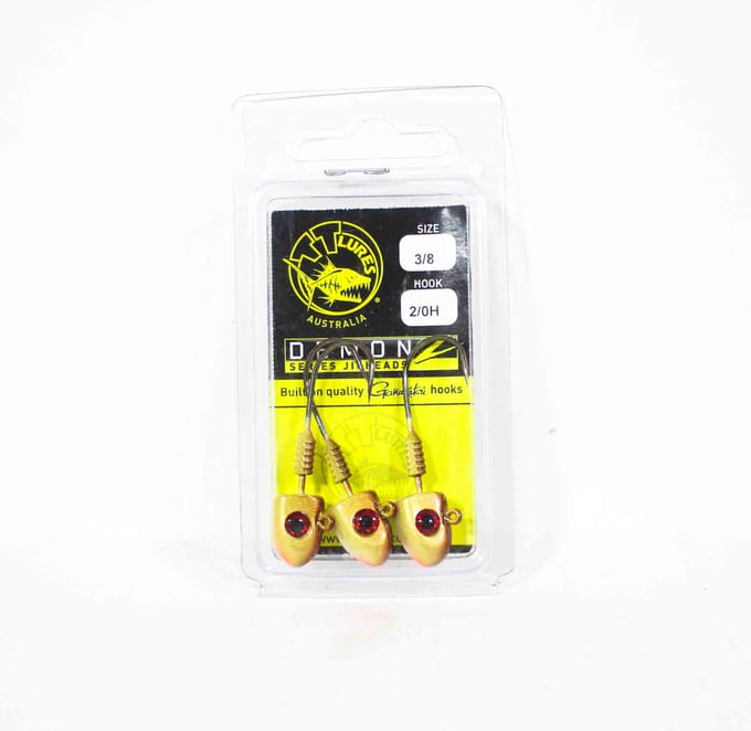 Tackle Tactics TT Demonz Jig Head 3/8oz 2/0H 3/pack Golden Boy (7105) yellow