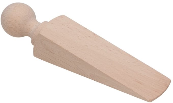 Gerimport Deurstopper/deurwig - beukenhout - beige - 17 x 4 x 3 cm