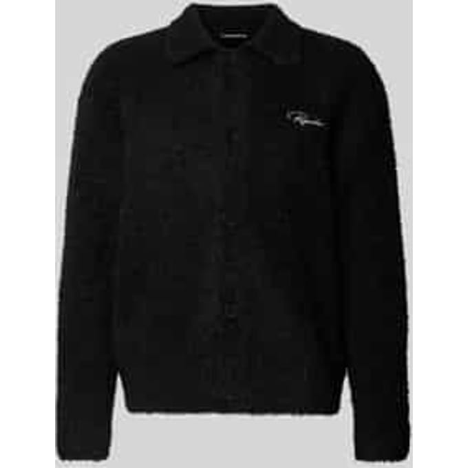 Cardigan van effectgaren met labelstitching