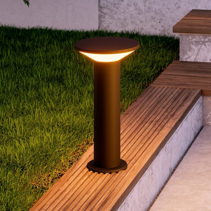 EGLO Rigosa Sokkellamp Buiten - LED - 35 cm - Zwart/Wit
