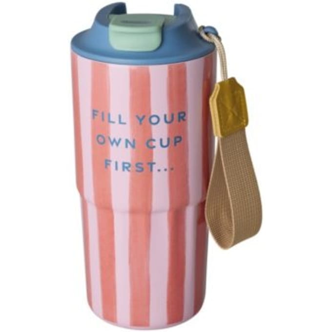 Rice rvs thermobeker met strepen, 550 ml